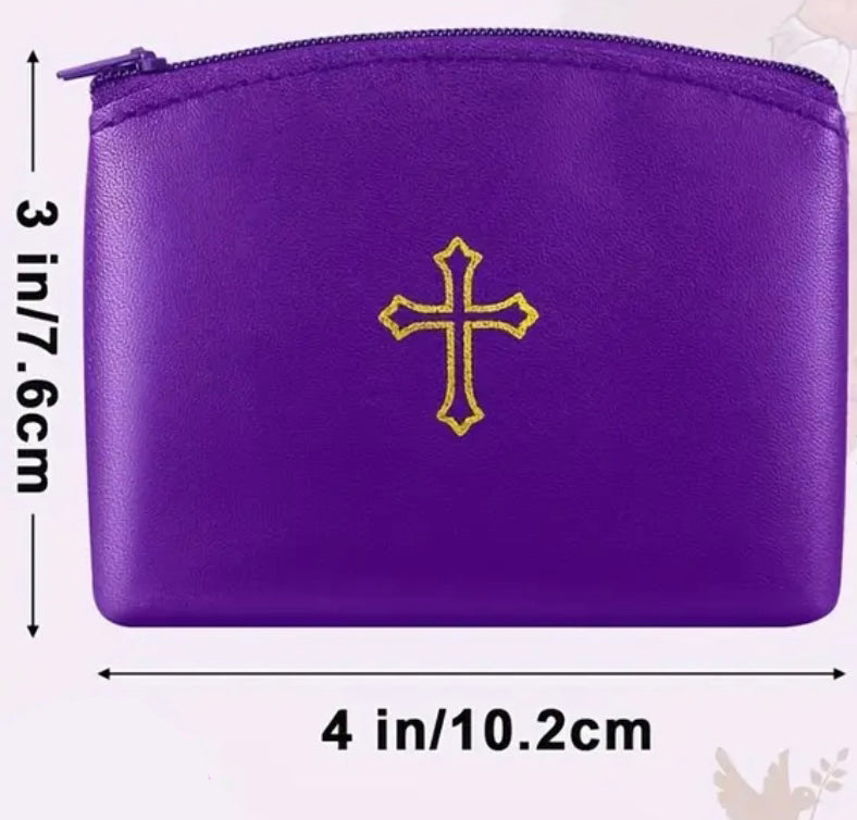 Estuches Morados Con Cruz