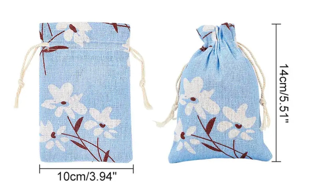 Bolsas Azules Con Flores
