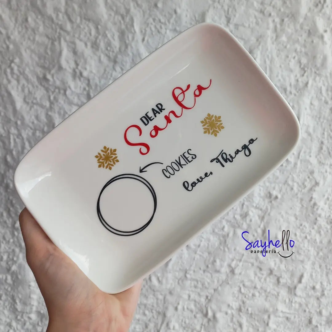 Plato Personalizado, Galletas Para Santa