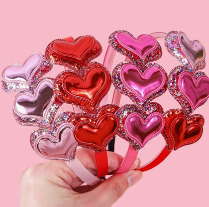 Cintillos Corazones Acolchados