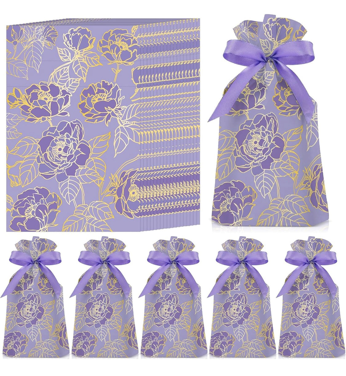 Bolsas Moradas Con Flores