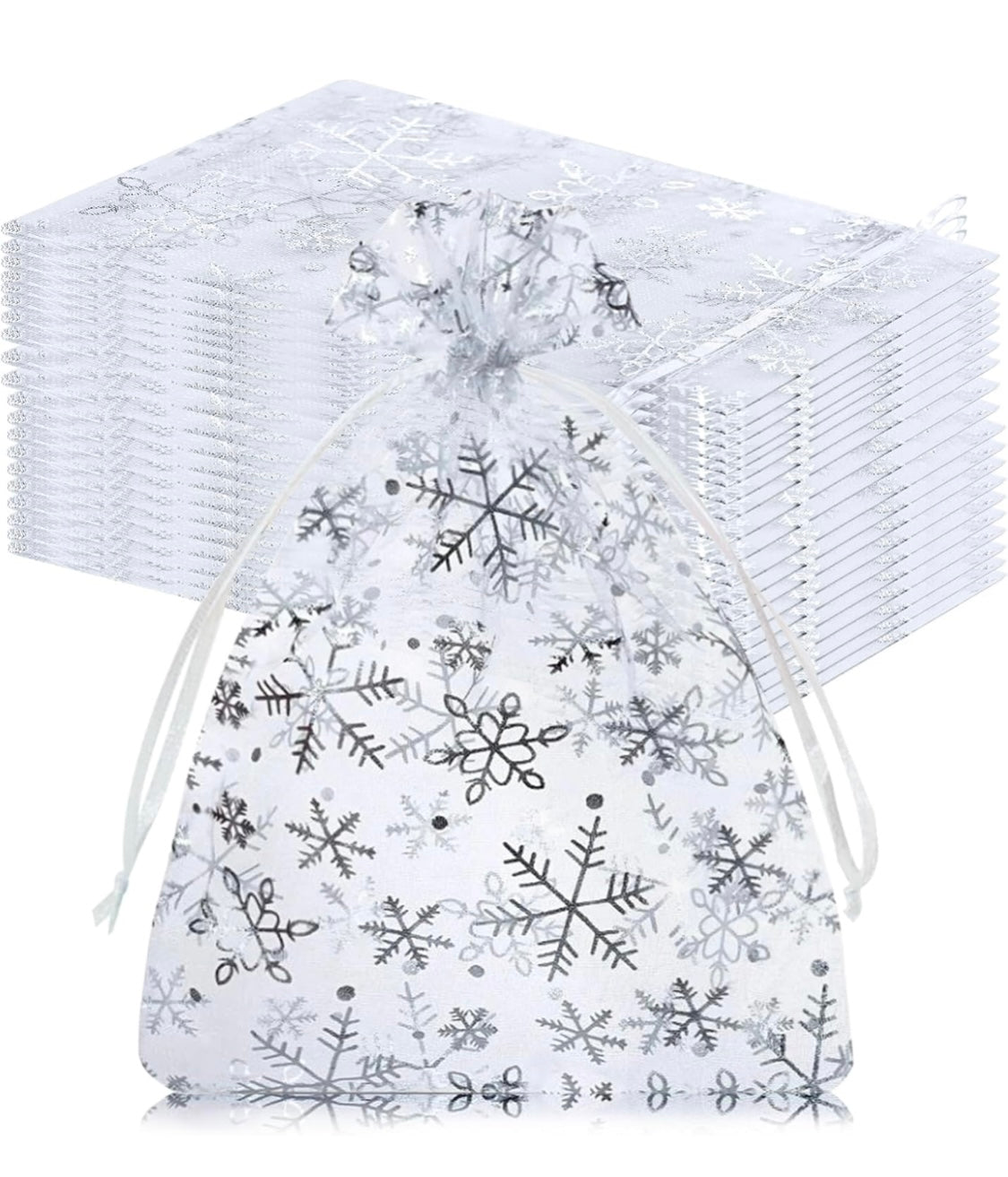 Bolsas De Organza, Copos De Nieve