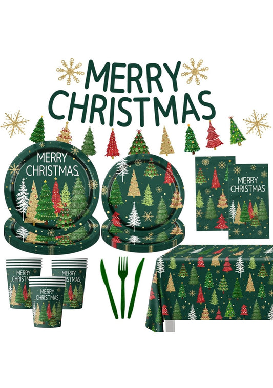 Vajilla Verde Navidad