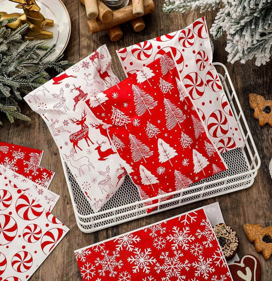 Bolsas De Papel Rojo/Blanco